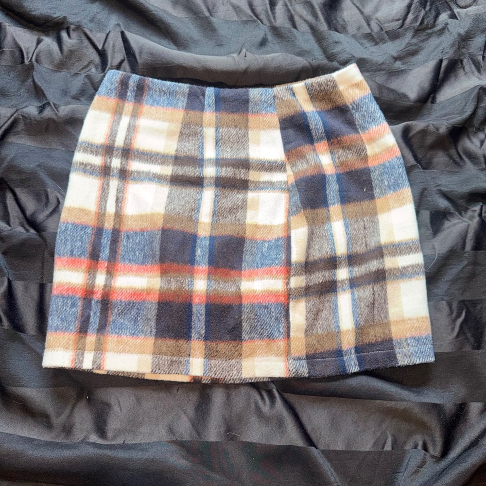 I.O.I Plaid Wool Blend Mini Skirt XS Preppy Y2K Fall Academia